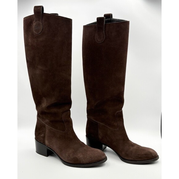 Gucci Shoes - Gucci Brown Suede Knee High Western Boots Riding Boots Sz EU 36 6
